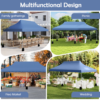 10 X 20 FT Pop Up Canopy Tent, Foldable Portable Outdoor Gazebo, Blue Canopies at Gallery Canada