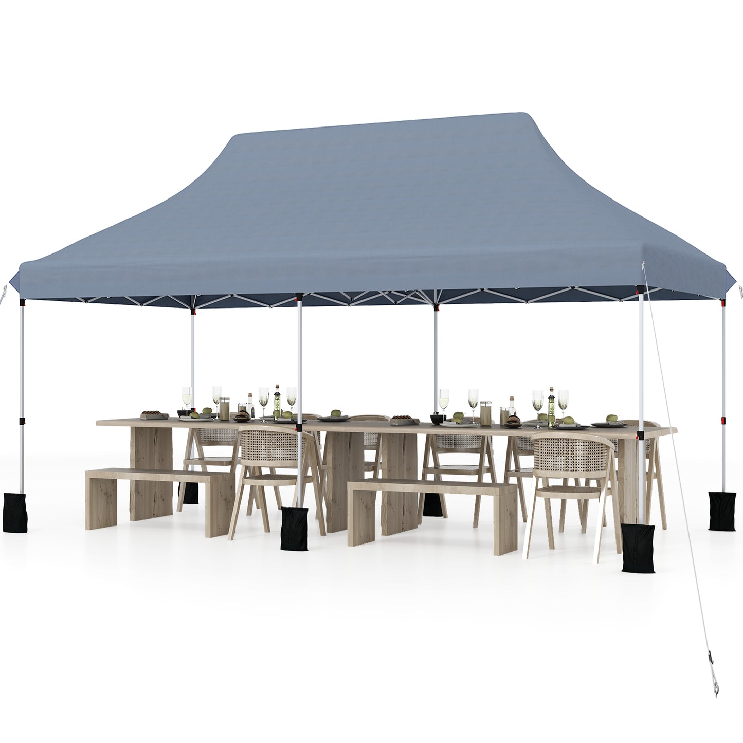 10 X 20 FT Pop up Canopy Tent Foldable Portable Outdoor Gazebo with Carry Bag, Gray Canopies at Gallery Canada