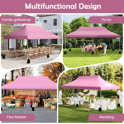 10 X 20 FT Pop Up Canopy Tent, Portable Outdoor Gazebo, Pink Canopies at Gallery Canada