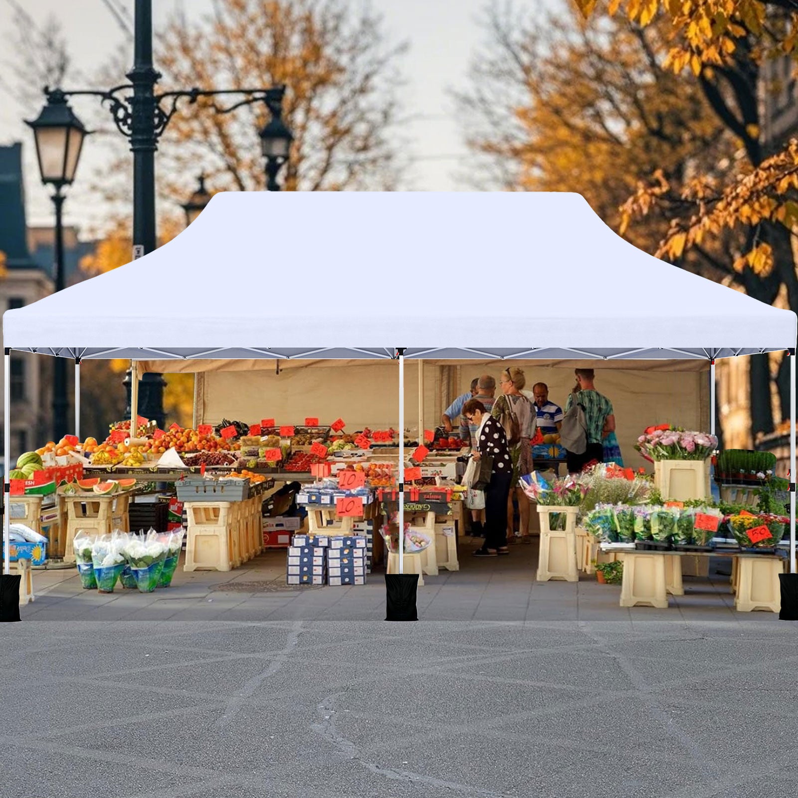 10 X 20 FT Pop up Canopy Tent Foldable Portable Outdoor Gazebo with Carry Bag, White Canopies at Gallery Canada