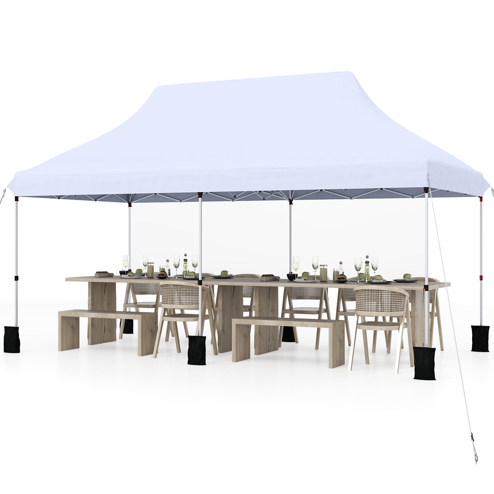 10 X 20 FT Pop up Canopy Tent Foldable Portable Outdoor Gazebo with Carry Bag, White Canopies at Gallery Canada