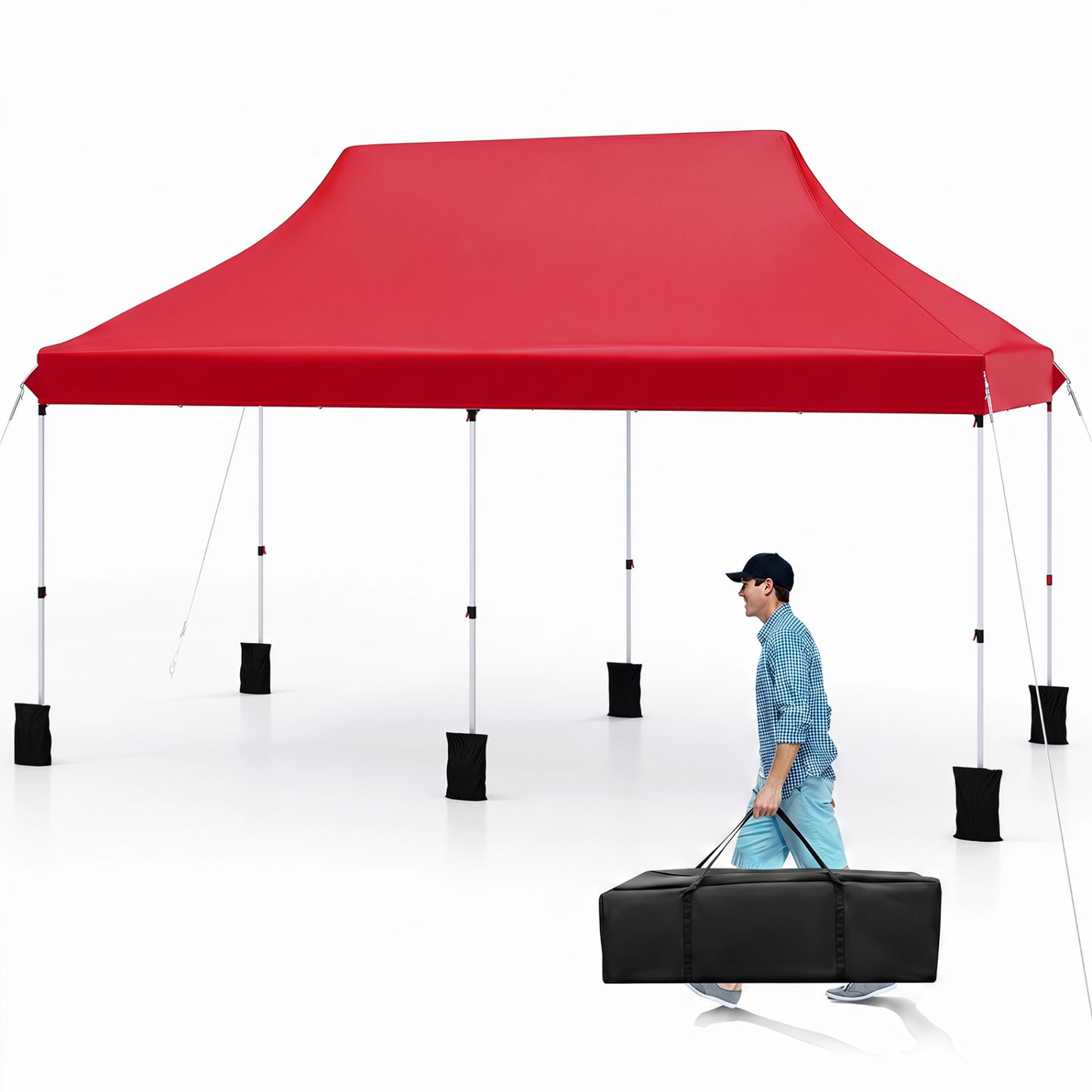 Tente Pop Up 10x20 FT, Rouge