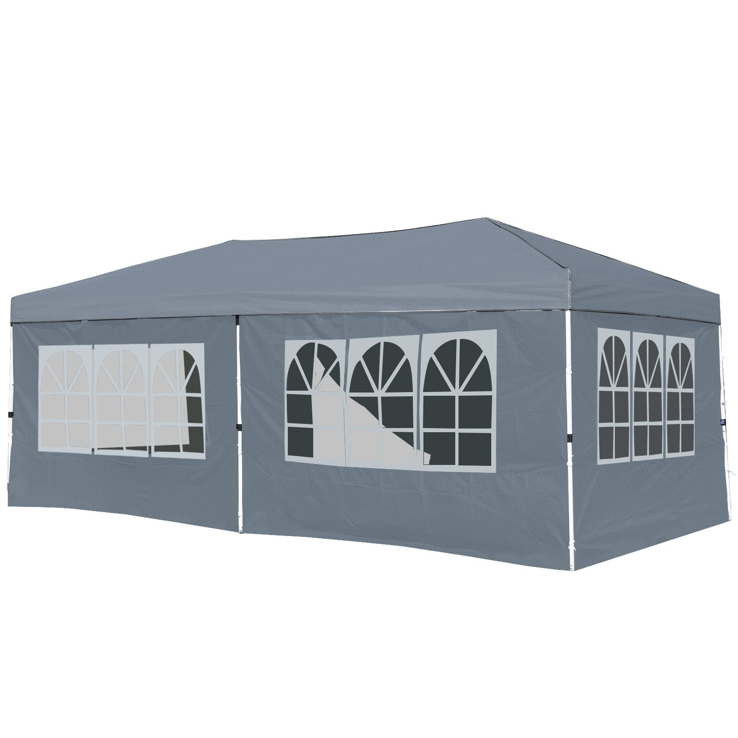 10 X 20 Feet Pop up Canopy Tent Instant Setup with 6 Sidewalls, Gray Canopies at Gallery Canada