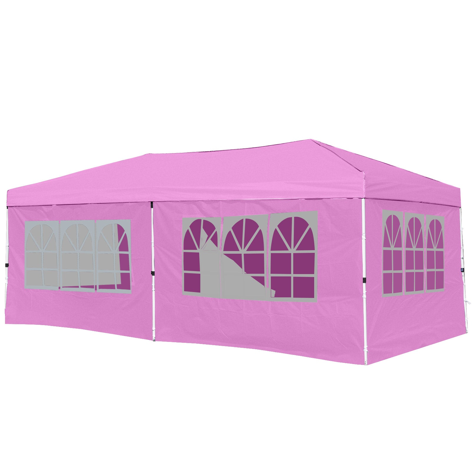 10 X 20 Feet Pop up Canopy Tent Instant Setup with 6 Sidewalls, Pink Canopies at Gallery Canada
