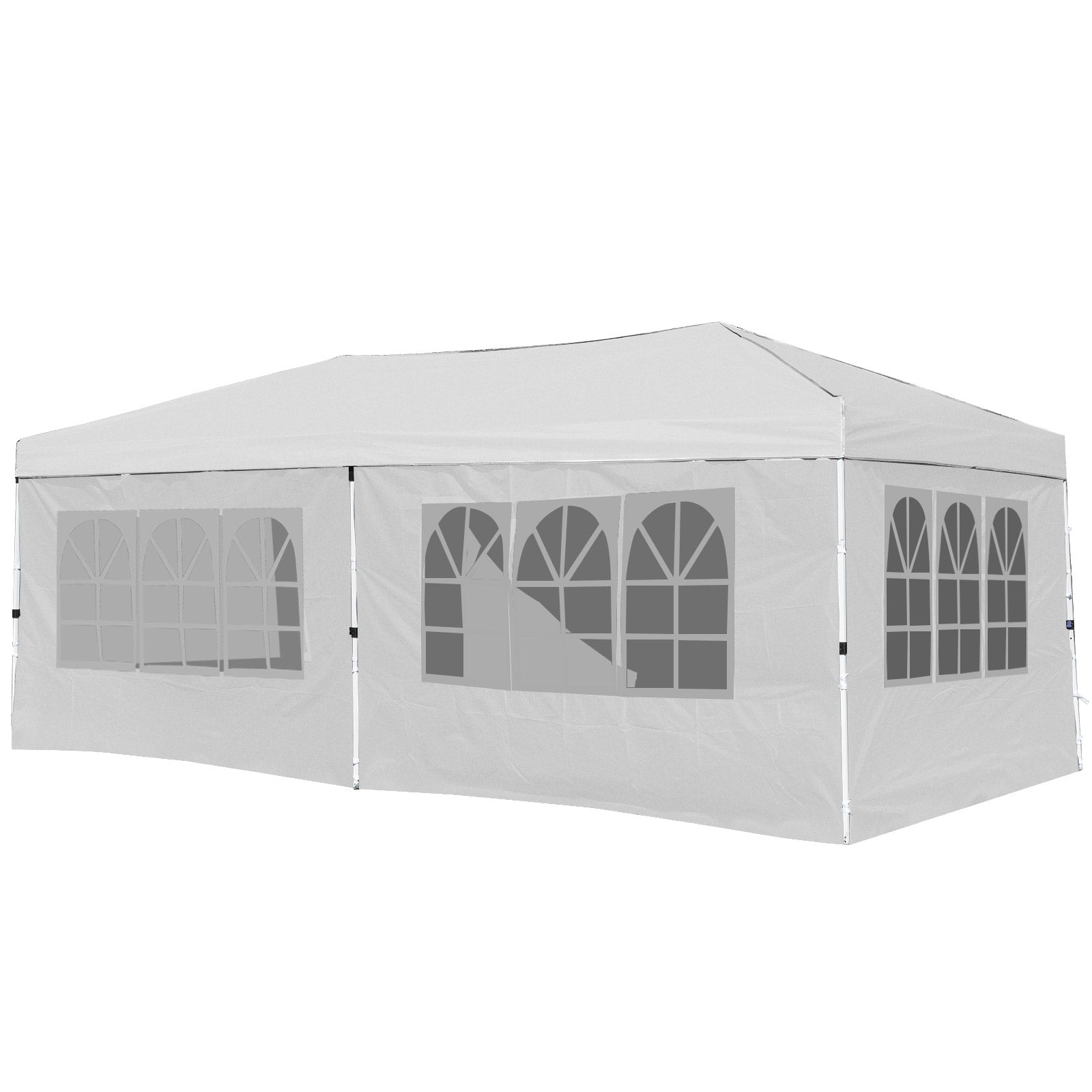 10 X 20 Feet Pop up Canopy Tent Instant Setup with 6 Sidewalls, White Canopies at Gallery Canada