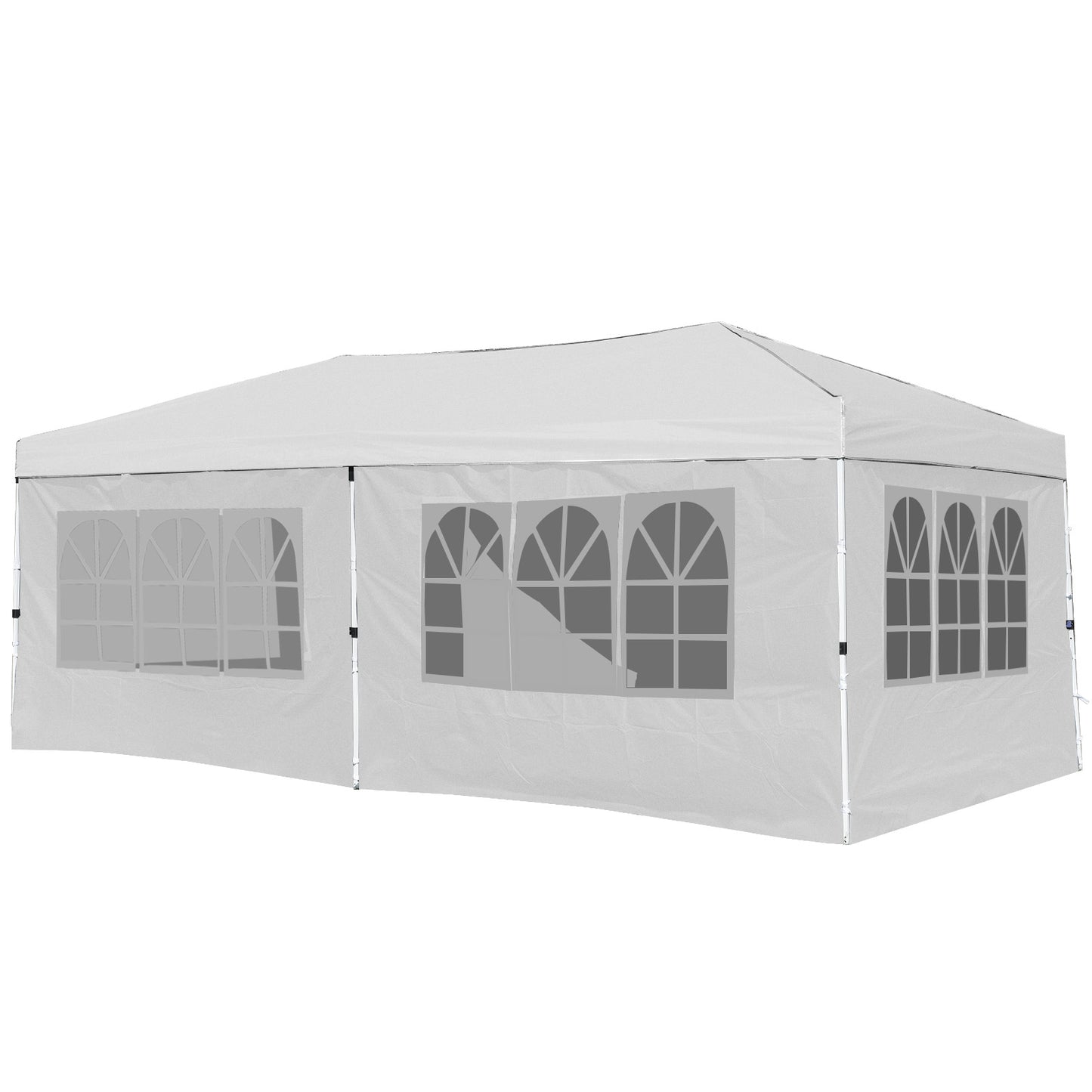 10 X 20 Feet Pop up Canopy Tent Instant Setup with 6 Sidewalls, White Canopies White at Gallery Canada