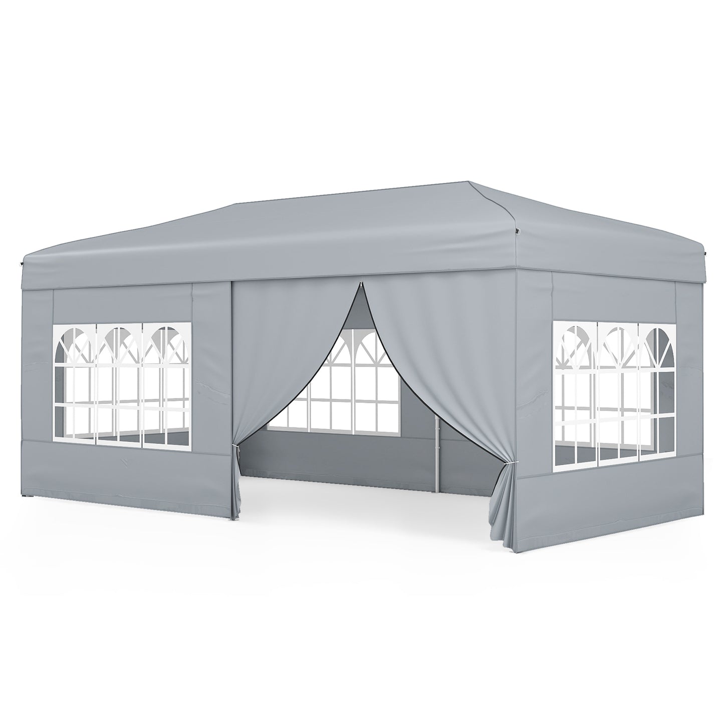 10 X 20 Feet Pop Up Canopy Tent, Instant Setup, 6 Sidewalls, Gray Canopies at Gallery Canada