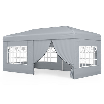 10 X 20 Feet Pop Up Canopy Tent, Instant Setup, 6 Sidewalls, Gray Canopies at Gallery Canada