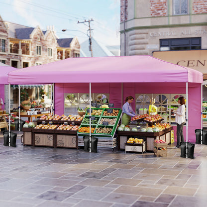 10 X 20 Feet Pop Up Canopy Tent, Instant Setup, 6 Sidewalls, Pink Canopies at Gallery Canada