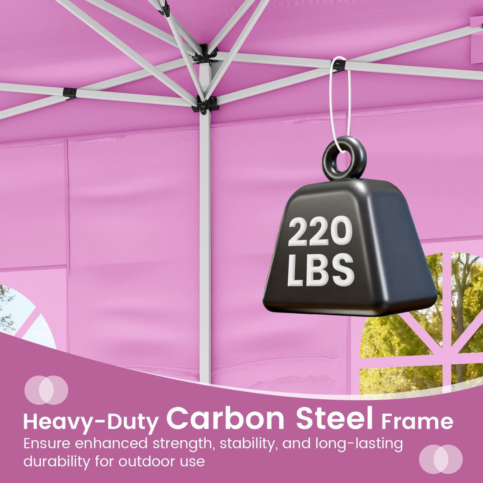 10 X 20 Feet Pop Up Canopy Tent, Instant Setup, 6 Sidewalls, Pink Canopies at Gallery Canada