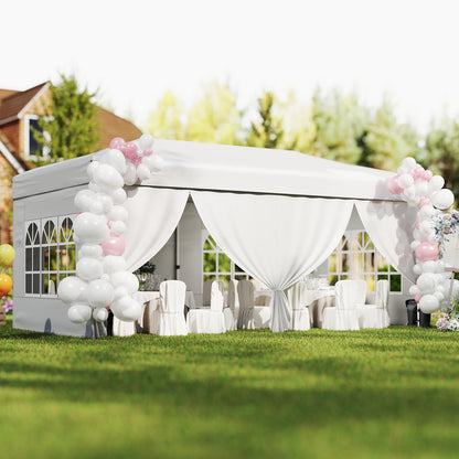10 X 20 Feet Pop Up Canopy Tent, Instant Setup, 6 Sidewalls, White Canopies at Gallery Canada