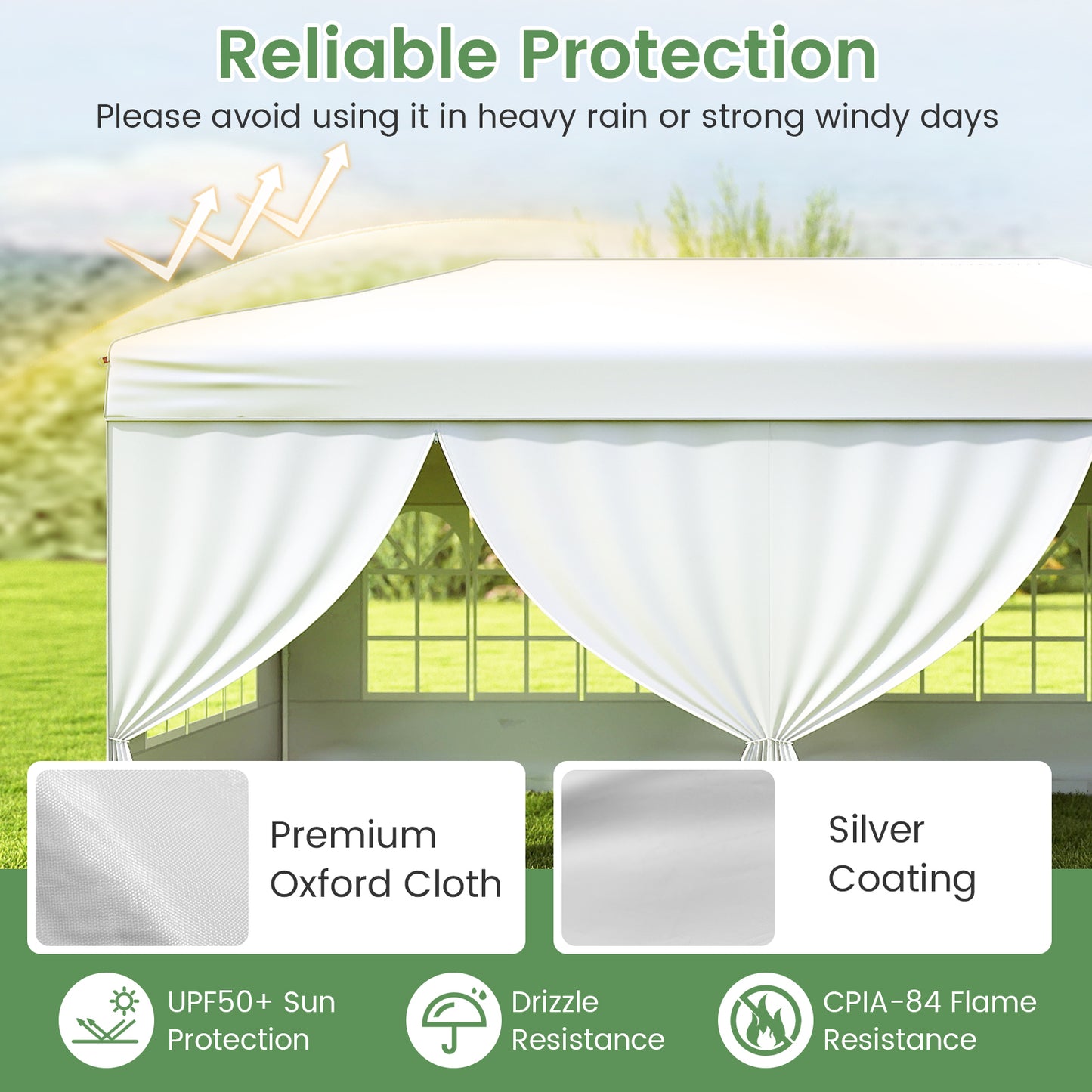 10 X 20 Feet Pop Up Canopy Tent, Instant Setup, 6 Sidewalls, White Canopies at Gallery Canada