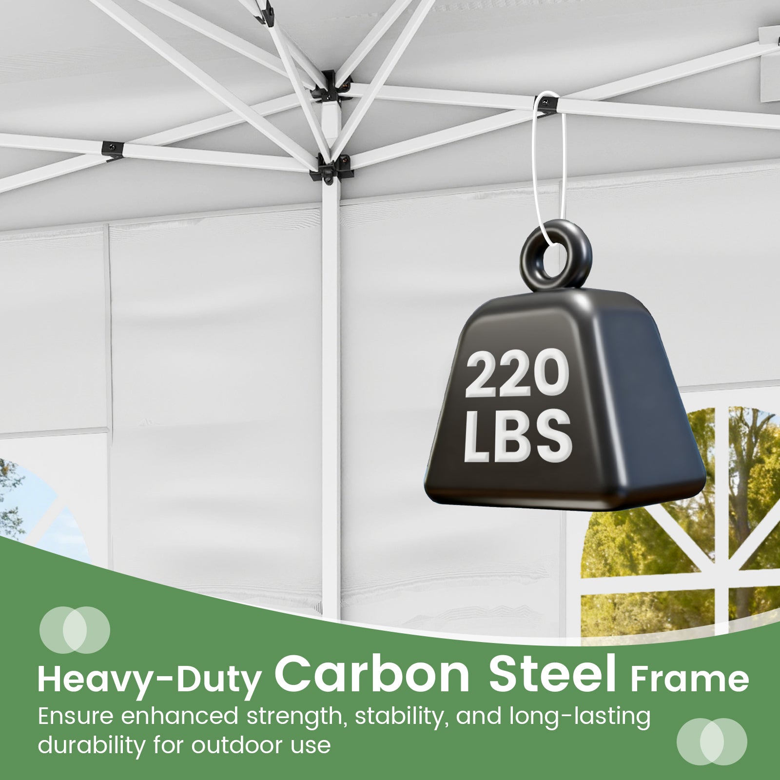 10 X 20 Feet Pop Up Canopy Tent, Instant Setup, 6 Sidewalls, White Canopies at Gallery Canada