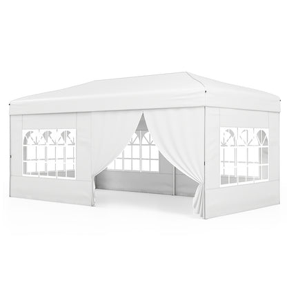 10 X 20 Feet Pop Up Canopy Tent, Instant Setup, 6 Sidewalls, White Canopies White at Gallery Canada