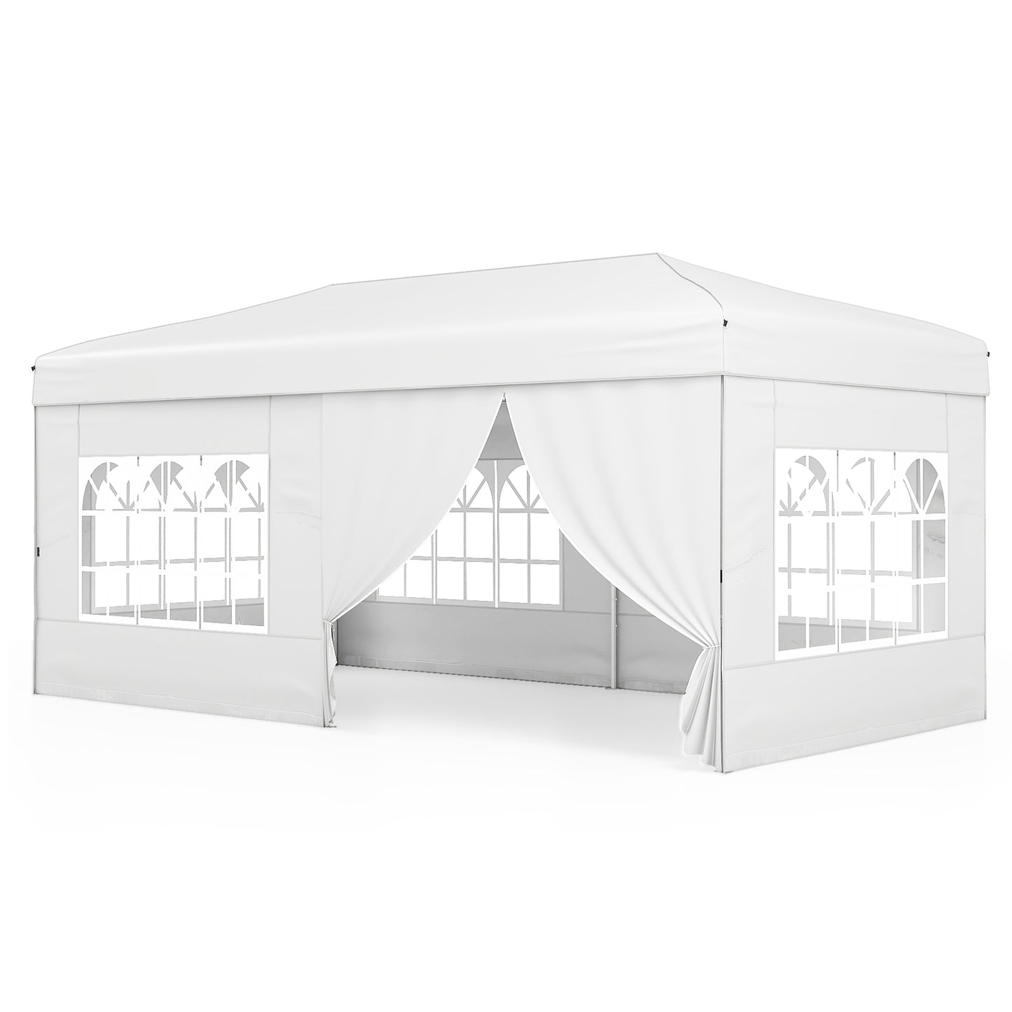 10 X 20 Feet Pop Up Canopy Tent, Instant Setup, 6 Sidewalls, White Canopies at Gallery Canada