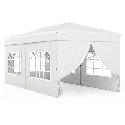 10 X 20 Feet Pop Up Canopy Tent, Instant Setup, 6 Sidewalls, White Canopies at Gallery Canada