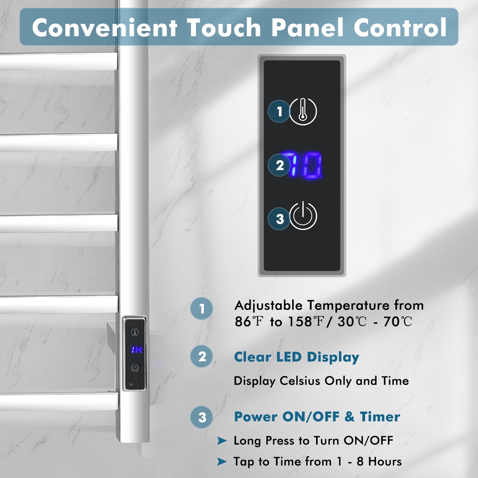 10-Bar Electric Stainless Steel Towel Warmer Towel Racks at Gallery Canada