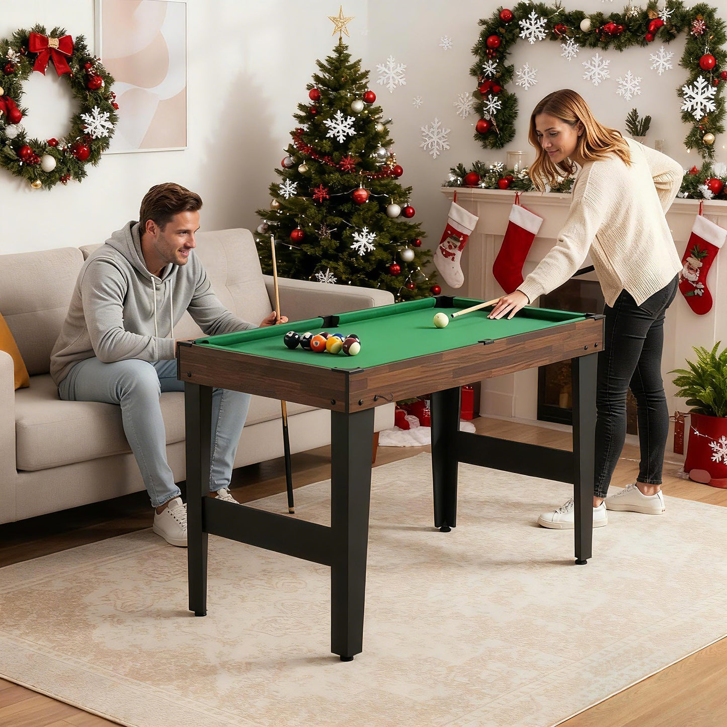 10-In-1 Combo Game Table Set, 50Inch Multi-Game, Brown Game Room at Gallery Canada
