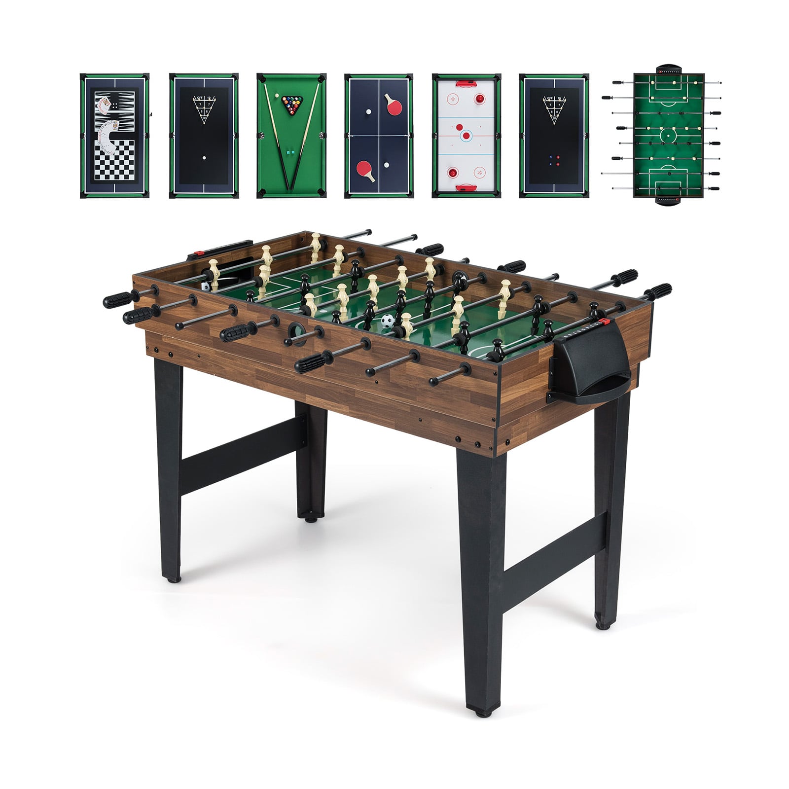 10-In-1 Combo Game Table Set, 50Inch Multi-Game, Brown Game Room Brown at Gallery Canada
