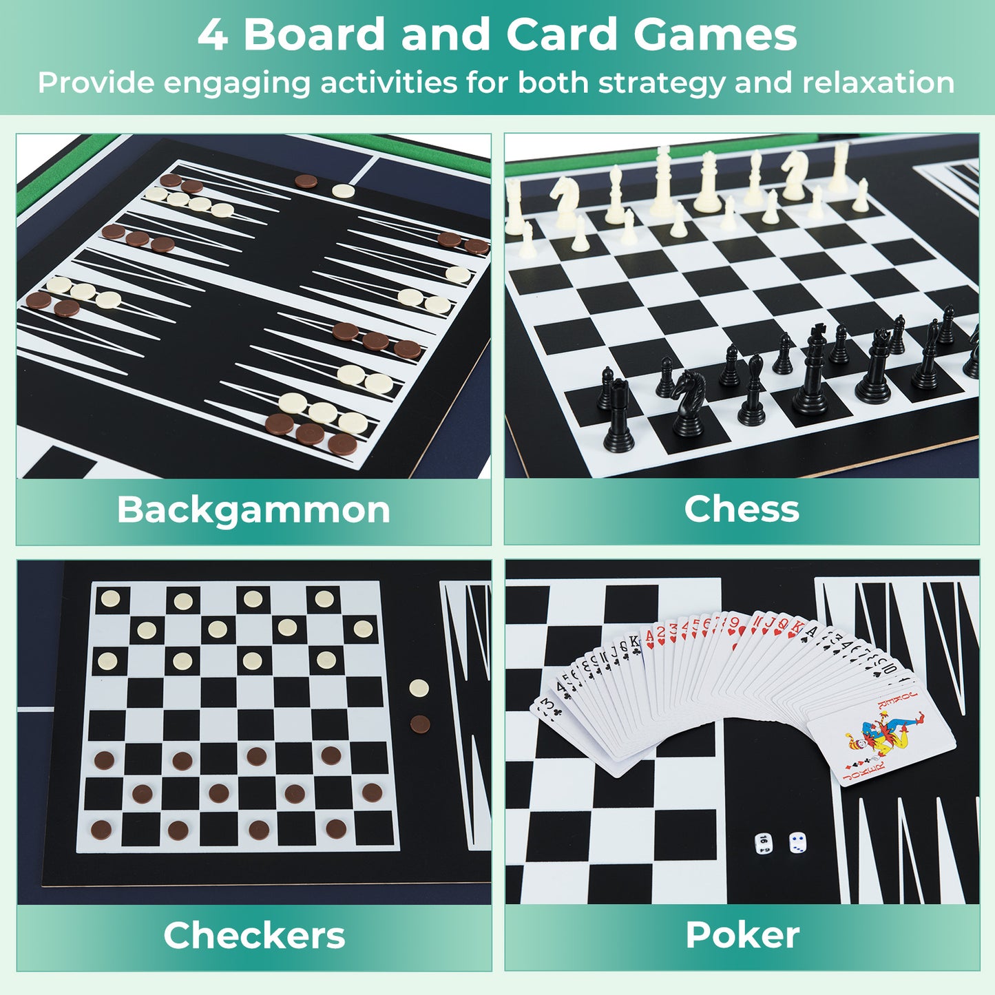 10-In-1 Combo Game Table Set, 50Inch Multi-Game, Brown Game Room at Gallery Canada