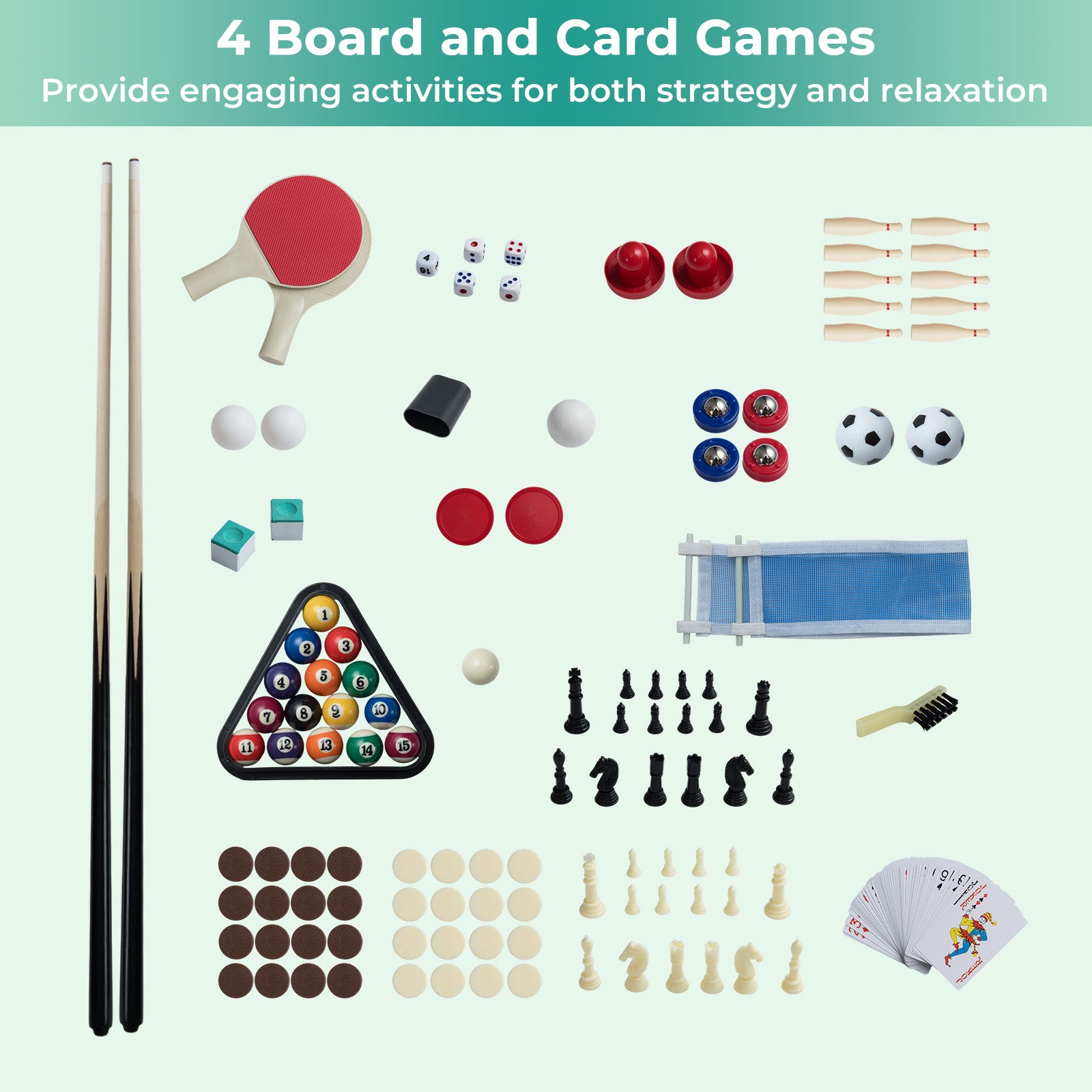 10-In-1 Combo Game Table Set, 50Inch Multi-Game, Brown Game Room at Gallery Canada