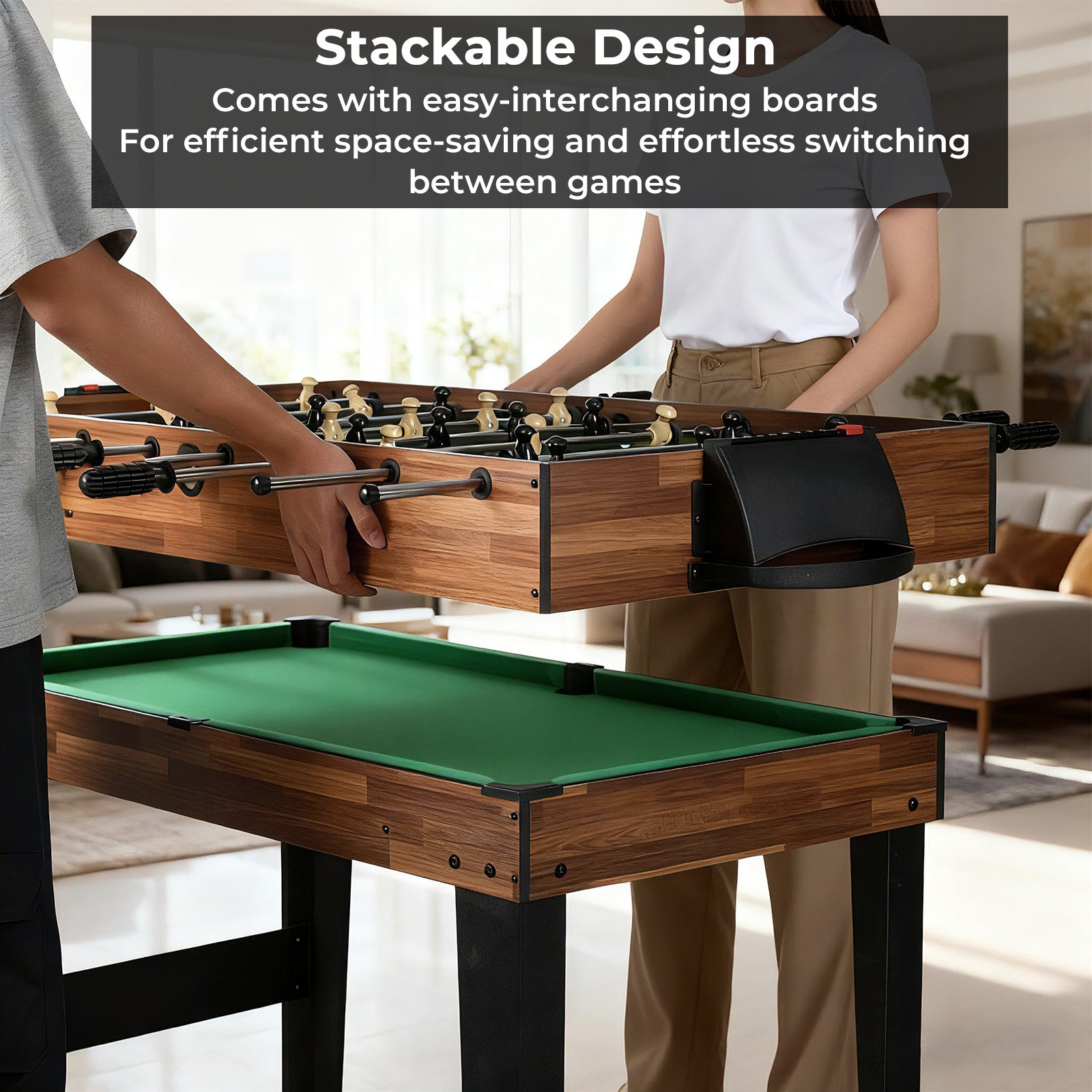 10-In-1 Combo Game Table Set, 50Inch Multi-Game, Brown Game Room at Gallery Canada