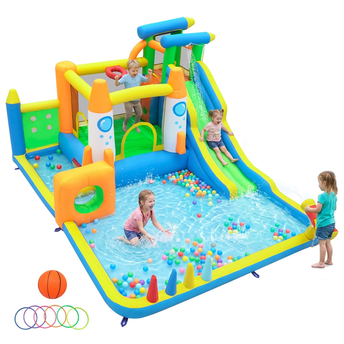 Kids Inflatable Bounce House, 10-in-1 with Water Slide Inflatable Water Slides at Gallery Canada
