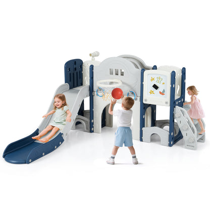 10 In 1 Toddler Slide Climber Playset, Indoor Playground, Blue Climbers & Slides at Gallery Canada