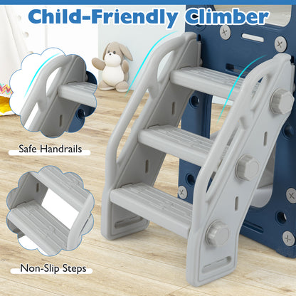 10 In 1 Toddler Slide Climber Playset, Indoor Playground, Blue Climbers & Slides at Gallery Canada