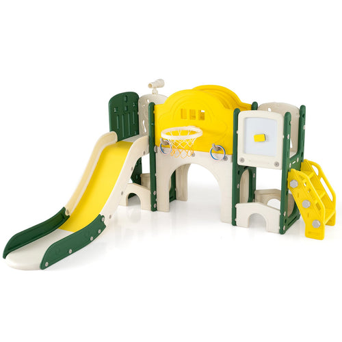 10 In 1 Toddler Slide Climber Playset, Indoor Playground, Yellow