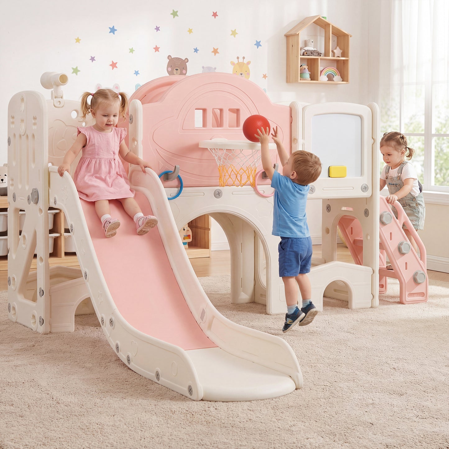Toddler Slide Climber Playset, 10 In 1, Pink Climbers & Slides at Gallery Canada