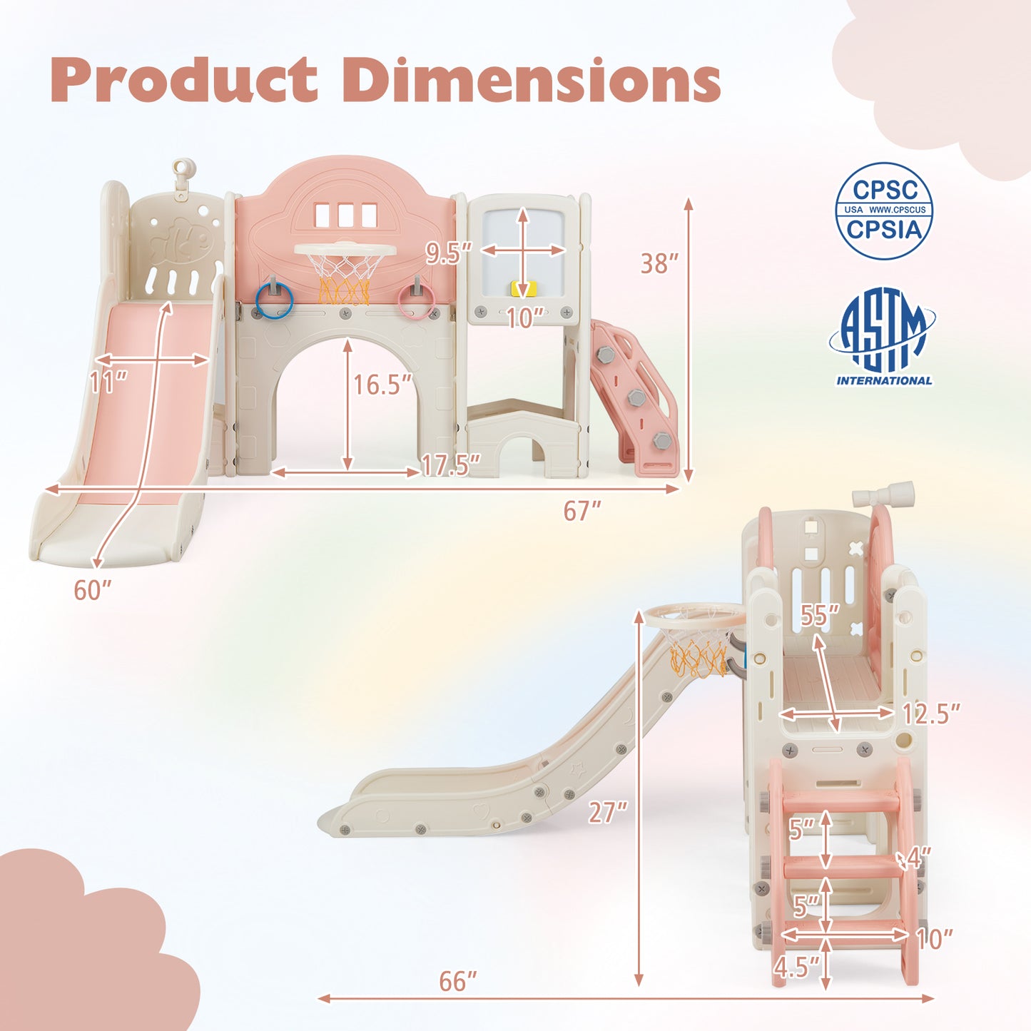 Toddler Slide Climber Playset, 10 In 1, Pink Climbers & Slides at Gallery Canada