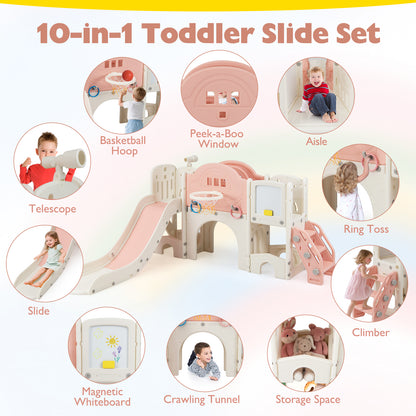 Toddler Slide Climber Playset, 10 In 1, Pink Climbers & Slides at Gallery Canada