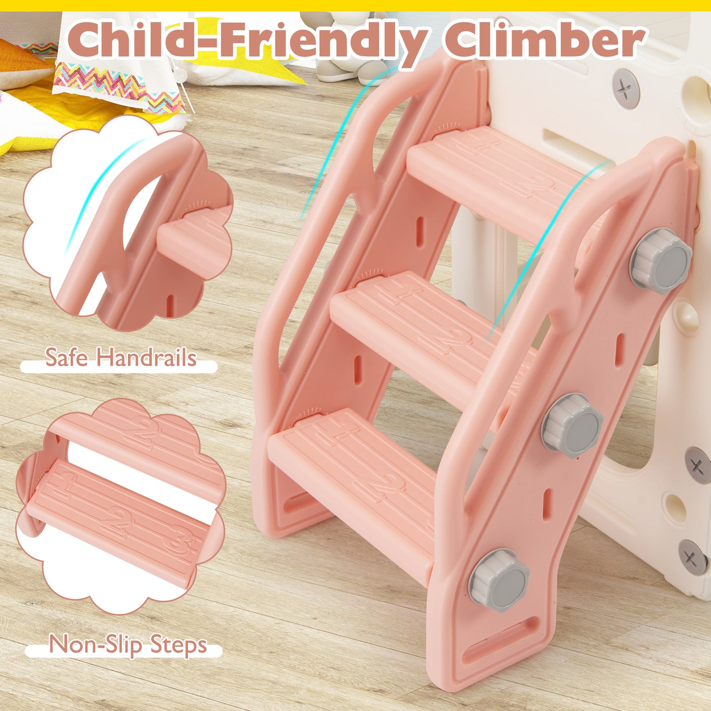 Toddler Slide Climber Playset, 10 In 1, Pink Climbers & Slides at Gallery Canada