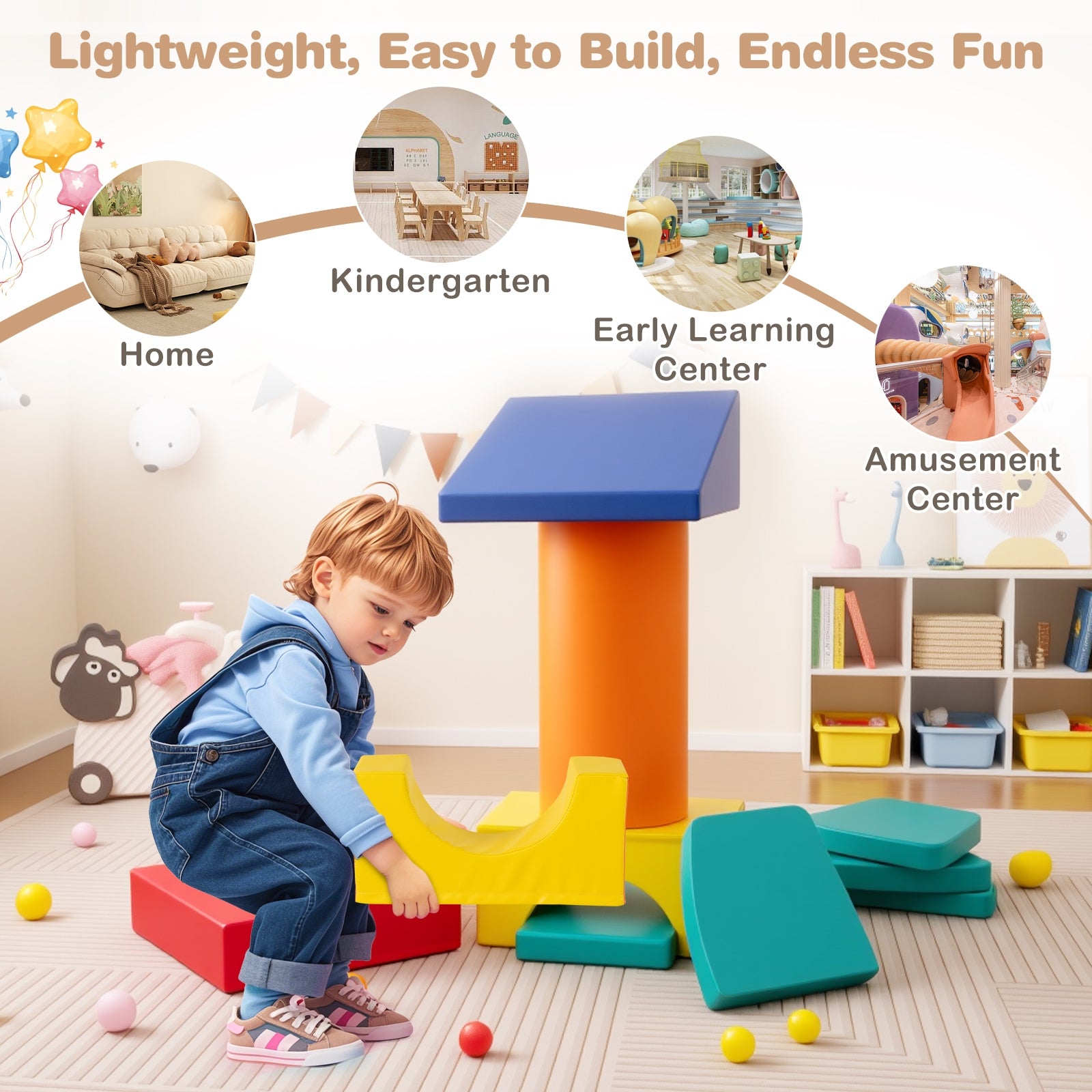 10-Piece Foam Climbing Toys for Toddlers, Multicolor Climbers & Slides at Gallery Canada