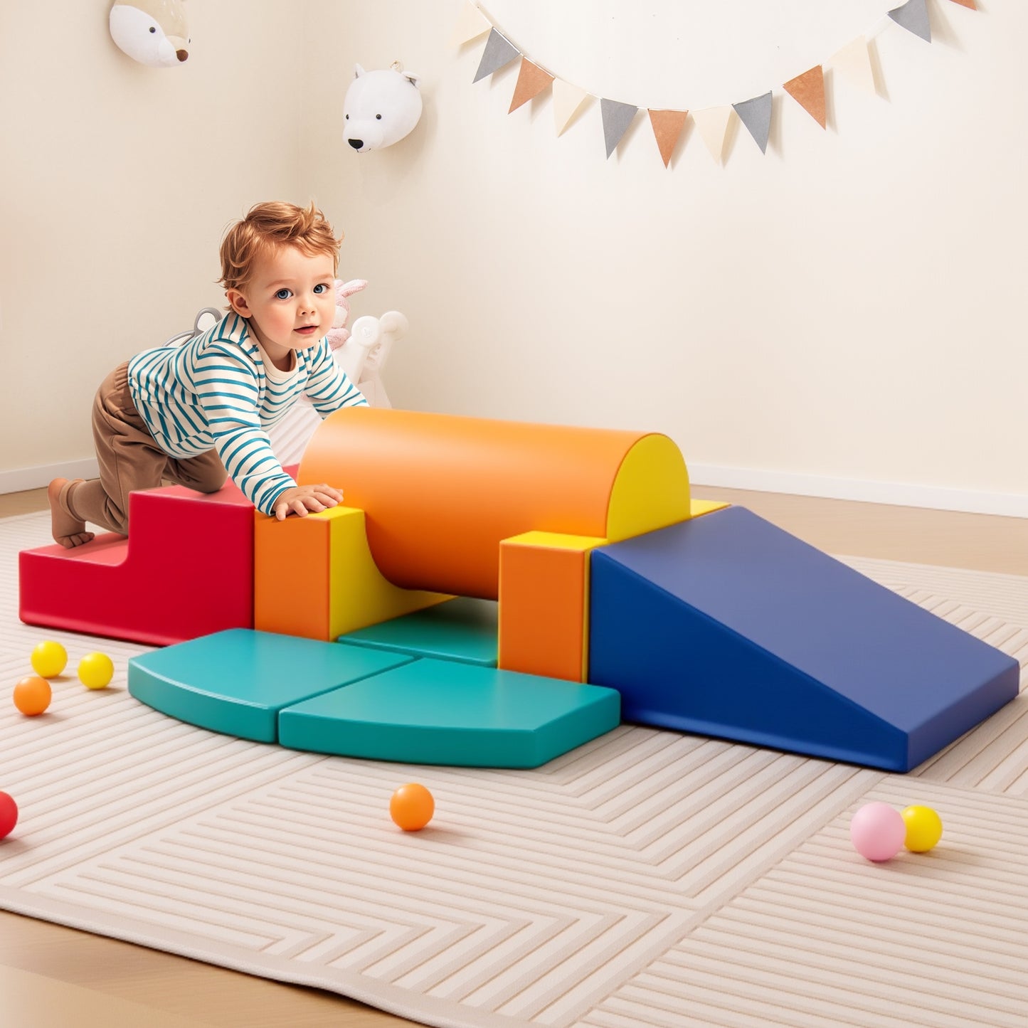 10-Piece Foam Climbing Toys for Toddlers, Multicolor Climbers & Slides at Gallery Canada