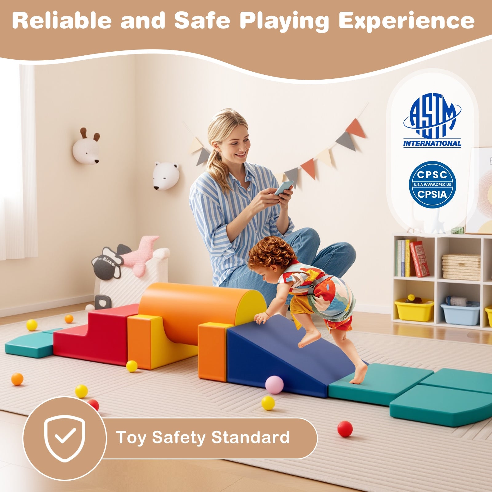 10-Piece Foam Climbing Toys for Toddlers, Multicolor Climbers & Slides at Gallery Canada