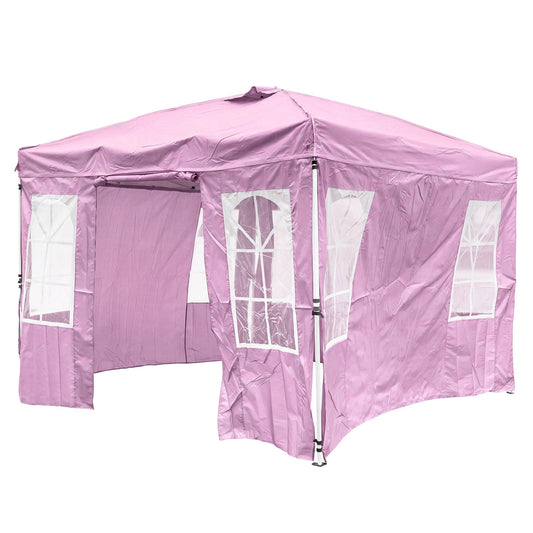 10x10 FT Pop Up Canopy Tent, 4 Sidewalls, Waterproof, Pink Canopies Pink at Gallery Canada