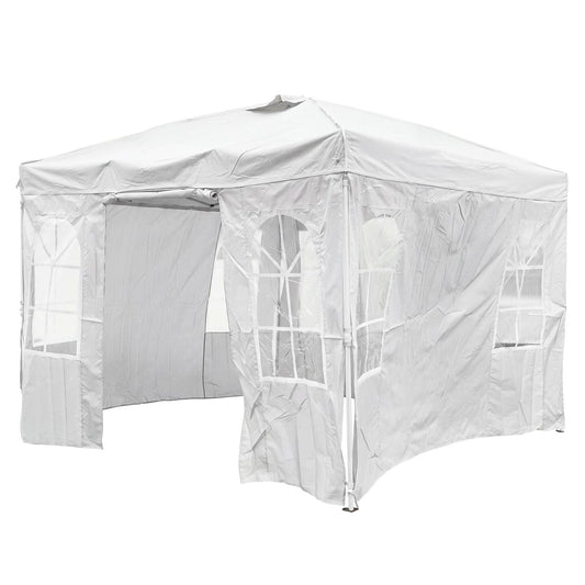 10x10 FT Pop Up Canopy Tent With 4 Sidewalls, White Canopies White at Gallery Canada