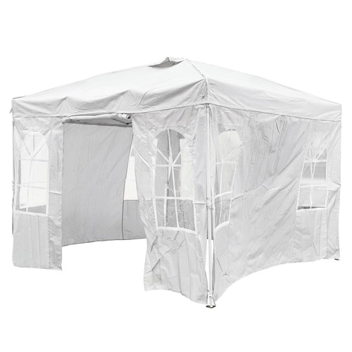 10x10 FT Pop Up Canopy Tent With 4 Sidewalls, White