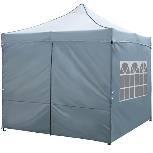 10 x 10 FT Pop up Canopy Tent with 4 Removable Sidewalls and Wheeled Bag, Gray Canopies Gray at Gallery Canada