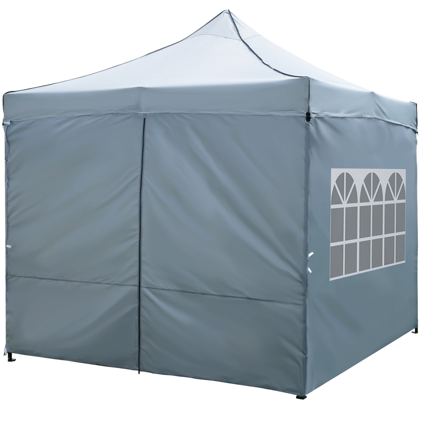 10 x 10 FT Pop up Canopy Tent with 4 Removable Sidewalls and Wheeled Bag, Gray Canopies Gray at Gallery Canada