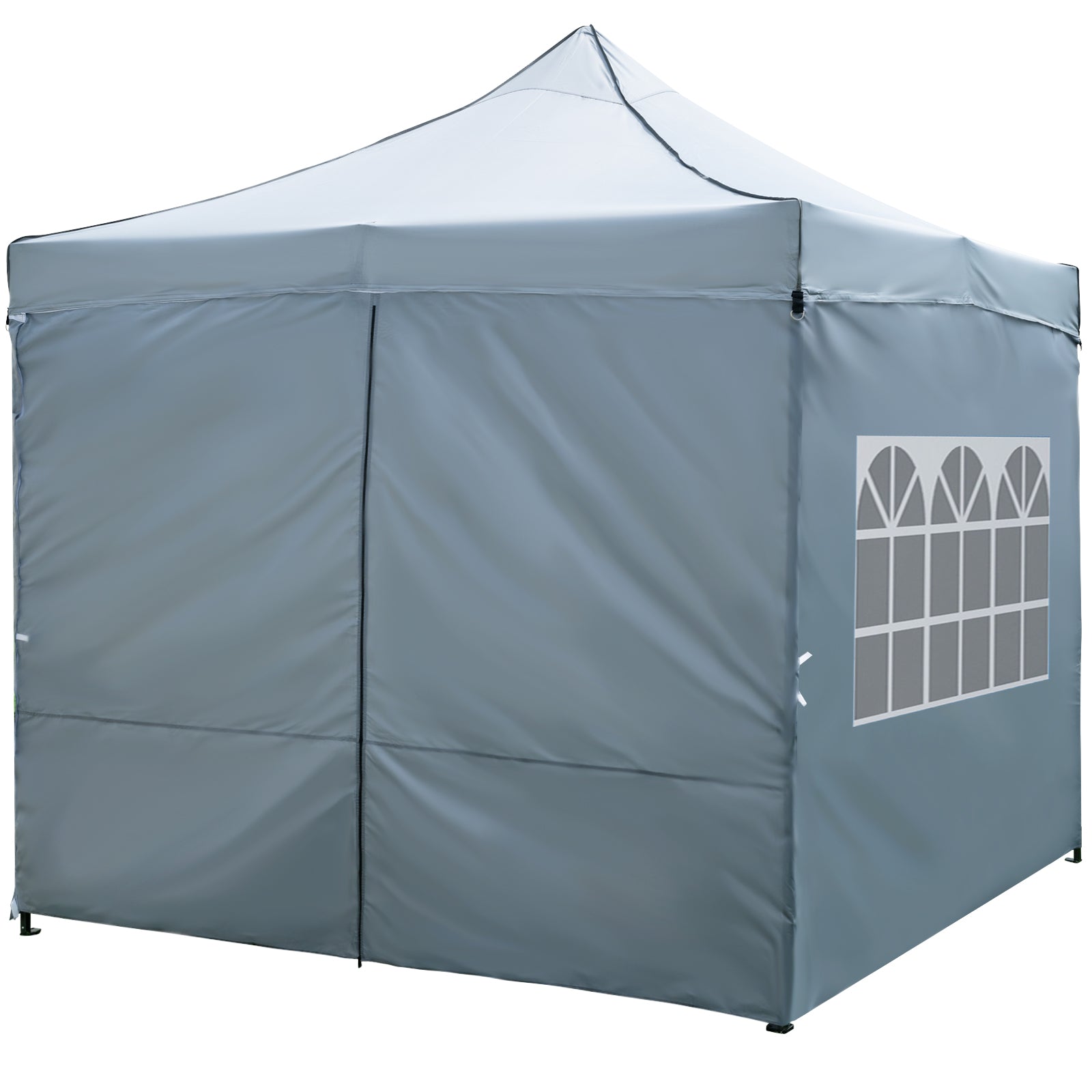 10 x 10 FT Pop up Canopy Tent with 4 Removable Sidewalls and Wheeled Bag, Gray Canopies Gray at Gallery Canada