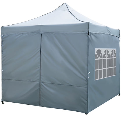 10 x 10 FT Pop up Canopy Tent with 4 Removable Sidewalls and Wheeled Bag, Gray Canopies Gray at Gallery Canada