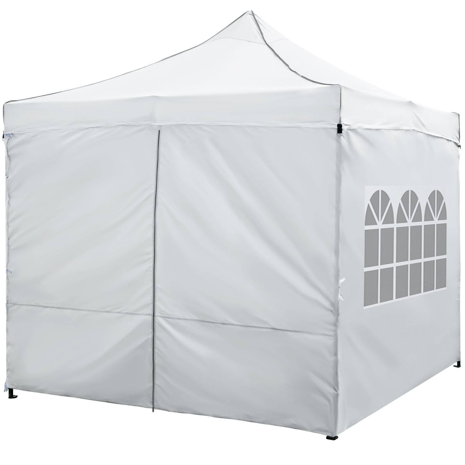 10 x 10 FT Pop Up Canopy Tent, 4 Removable Sidewalls, Wheeled Bag, White Canopies at Gallery Canada