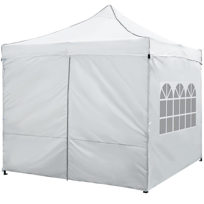 10 x 10 FT Pop Up Canopy Tent, 4 Removable Sidewalls, Wheeled Bag, White Canopies at Gallery Canada