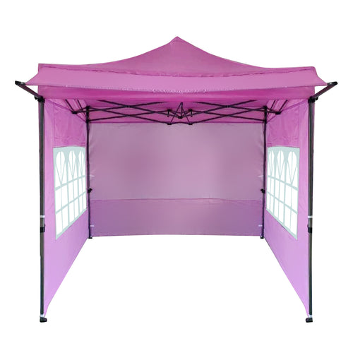 10 x 10 FT Pop Up Canopy Tent With Sidewalls, Awning, Pink
