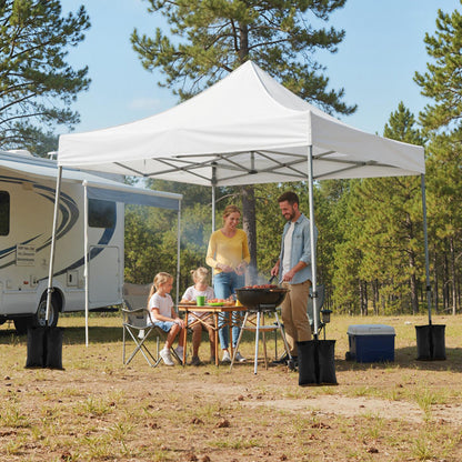 10 x 10 FT Pop Up Canopy Tent With Sidewalls, Awning, White Canopies at Gallery Canada