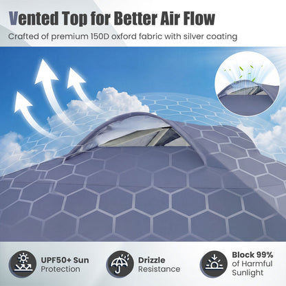 10x10 FT Pop Up Canopy Tent With Sidewall, 6 Pockets, Gray Canopies at Gallery Canada