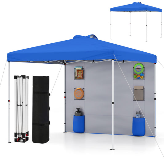 10x10 FT Pop Up Canopy Tent With Sidewalls, Blue Canopies Blue at Gallery Canada